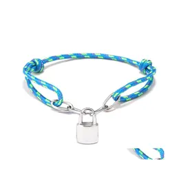 Bracelets de charme Boyish Classic Fashion Smooth Ride Bracelet Lock Element Casal for Men e Women Charming Jewelry Gifts Drop Deliver