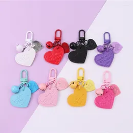 Keychains 8 Colors Cute Metal Spray Paint Heart Keychain Keyring Aripods Case Accessories Key Chain For Women Bag Pendant Gift Fier22