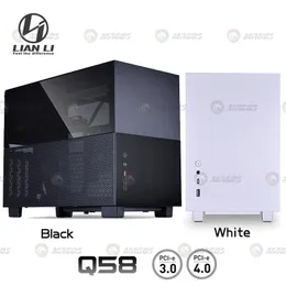 Fregiali per computer ventilatori Lian Li Q58 Mini Supporto case ITX PICE-3.0/4.0 MOD Raffreddamento ad acqua Small Chassis Black White Gamer Cabinet
