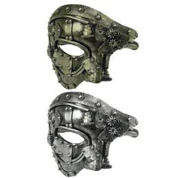 Party Masks Mechanical Gear Steampunk Phantom Masquerade Cosplay Mask Half Face Costume Halloween Christmas Props Adult Anime Masque 230206