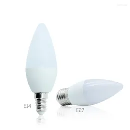 Lâmpada de vela LED E14 E27 220V Energy Save Spotlight Warm / Cool White Chandlier Crystal Ampoule Bombillas Home LIG
