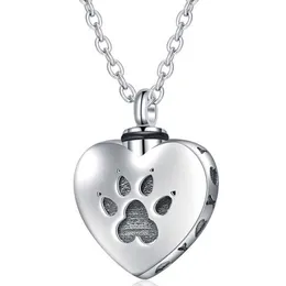 Hänge halsband graverade hjärta husdjur tass urn halsband hjärtat charms minnesmärke urn halsband smycken makar minneshänge g230206