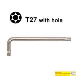 Torx T27 L Delik tornavida ile anahtar CRV Çelik Vidalı Terozlu Profesyonel Onarım Aracı Toptan