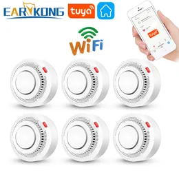 その他のアラームアクセサリーwifi煙センサーアラーム火災保護Tuya Smoke Detector Smokehouseコンビネーション火災警報器ホームセキュリティシステム消防士230206