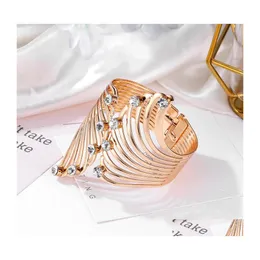 Charm Bracelets Pretty Wing Bracelet For Women Chic Jewelry Gold Color Wrap Fashion Accessories Alloy Cuff Bangle Carshop2006 Drop De Dh2Da