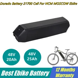 Dorado NCM Battery 48v 13ah 17.5ah Moscow Electric Bicklecle Batteria Pack 48volt 16ah 21ah 19.2ah for 1000W 750W 500W with Charger RECENTER DORADO 48V 25AH