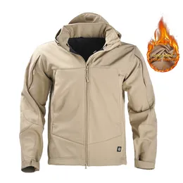 야외 재킷 후드 Han Wild Soft Shell Jacket Fleece Military Tactical Coat 남자 군대 의류 멀티 캠 위장 하이킹 바람막이 230206