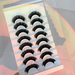 False Eyelashes Natural Look Lashes Mink 3D Fluffy Short Light Volume 가짜 눈 팩 8 쌍 재사용 가능한 부드러운 가짜 최소