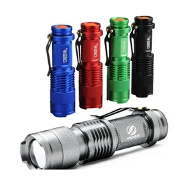 Torches Colourf Waterproof Led Flashlight High Power 2000Lm Mini Spot Lamp 3 Models Zoomable Cam Equipment Torch Flash Light Drop De Dhasl