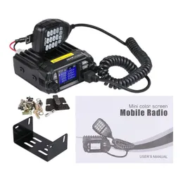 Walkie Talkie Color Screen Car Quad Display 25W Dual Band UHF/VHF Mini Mobile Radio KT8900D