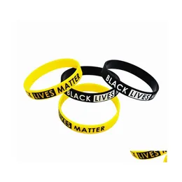 Outras pulseiras Black Lives Matter Bracelet Sile Rubber Wrist Pulsel Sport Bangle para Men Women Gift Drop Delivery J￳ias Dhee5