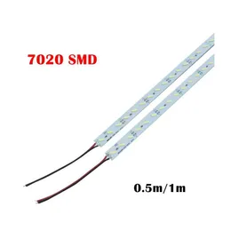Luzes de barra de LEDs Super Bright Hard r￭gido Luz r￭gida DC12V 100cm 72 SMD 7020 Ligada de liga de alum￭nio para gabinete/j￳ias Droga Drop Drip Dh4ed