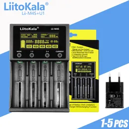 Caricabatterie per telefoni cellulari 1-5 pezzi LiitoKala Lii-M4S Lii-M4 18650 caricabatterie intelligente display LCD per batteria 26650 21700 32650 20700 21700 16340 AA AAA 230206