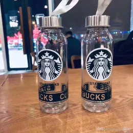 NEW Factory Price 300ML Starbucks Cup Tumblers Water Bottle Cup Coffee Juice Mug Glass Material Skinny Tumbler Simple Design Gift Product DHL shippi