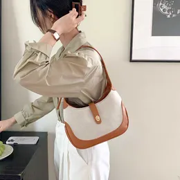 Shoulder Bags Underarm Bag Panel Contrast Color Women's Simple Summer New Versatile Literature Shoulder Small Design