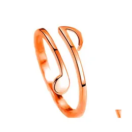 Band Rings Sier Note Valentines Day Gift Womens Fashion Music Notes Cocktail Open Ring For Women Girls Ladies Carshop2006 Drop Deliv Dhahj