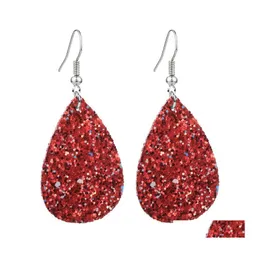 Baumeln Kronleuchter Klassische Pailletten Glitter Pu-leder Ohrringe Für Frauen Personalisierte Star Teardrop Schmuck Statement 3588 Q2 Drop De Dhk6K