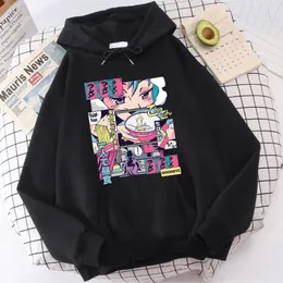 Heren Hoodies Sweatshirts Soft Brand Kleding Hentai Style Harajukus Noodles Anime Print Sweatshirt Thermal Vintage Mens Hoodie Plus Maat