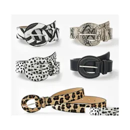 B￤lten kvinnor leopard pu l￤der b￤lte metall n￥l d sp￤nne enkla jeans kl￤nning dekorerade droppleverans mode tillbeh￶r dhmis