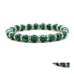 Charm Bracelets Beautif Malachite Stone Bracelet Men Birthday Gift Bead Carshop2006 Drop Delivery Jewelry Dhabm