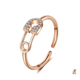 Cluster Ringe Einfache Zirkon Weibliche Ring Finger Coole Persönlichkeit Wind Einstellbare Öffnung Drop Lieferung Schmuck Dhg21