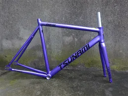 Car Truck Racks TSUNAMI SNM100 Frameset Fixed Gear 700c Aluminum Frame and Fork 49cm 52cm 55cm 58cm High Quality Single Speed Bicycle 230206