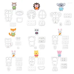 Baking Moulds Combination Animals Cookie Hedgehog/Hippo/Koala///Panda/Bear/ Pig/Pattern Biscuits Cake Cutting Tools