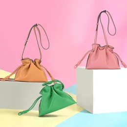 Evening Bags Genuine Leather Handbags Fashion Simple Small Lucky Purse Drawstring Bucket Bag Cowhide Shoulder 01-GN-jyfdbb