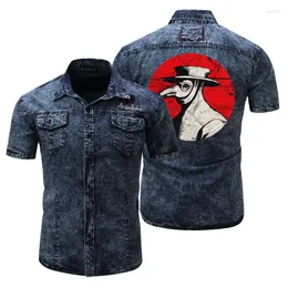 Men's T Shirts Fashion Men Denim Jacket Mens Cowboy Cotton Slim Fit Single Breasted Casual Spring Male Hooded Jackets Drop
