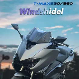Motosiklet Tmax 530 560 Yamaha Tmax530 için Cam 560 2020-2022 Tmax-530 560 ön Cam Spor Kısa Rüzgar Deflektörü Siyah 0203