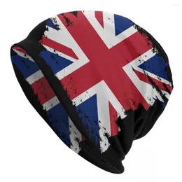 Berets UK Flag Bonnet Hats Street Street Kapa na dzianinowy kapelusz dla mężczyzn Kobiety jesienne zima ciepło jack jack brytyjskie pulchowe czapki czapki czapki czapki