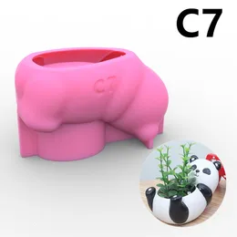 Bolo Ferramentas de bolo molde de silicone panda em vaso de plantas de resina diy pingente de pingente de resina epóxi moldes para ferramentas de fabricação de jóias artesanato artesanal C07 230204