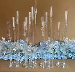 Centrum dekoracji ślubnej Candelabra Clear Candle Holder Acryl Candlesticks for for for for for for for