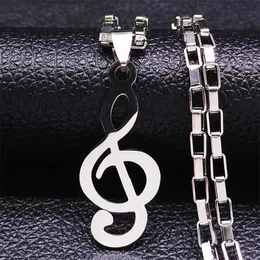 펜던트 2023 Fahsion Music Note 스테인레스 스틸 체인 Womne/Men Pendants 목걸이 보석류 Acero inoxidable Joyeria N1143S06 0206