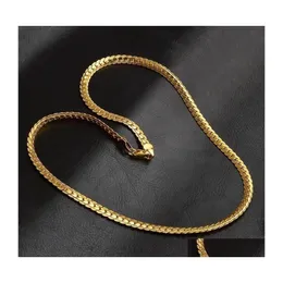 Chains 5Mm Fashion Luxury Mens Womens Jewelry 18K Gold Plated Chain Necklace Hip Hop Miami Designer Necklaces Gifts Accessories 430 Dhhiw