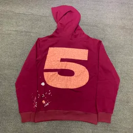 Spindelhuvtröjor unga tröjor streetwear thug 555555 hoody män kvinnor tröja huva överdimensionerad vikt stor hög ungdom skatebord hoodie