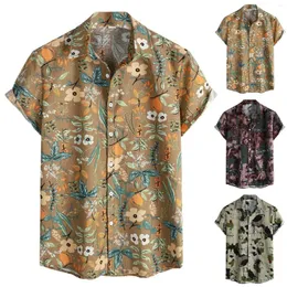 Erkekler Sıradan Gömlek Moda Erkek Hawaii Gömlek Erkek Renkli Baskılı Plaj Aloha Kısa Kollu 3xl Camisa Hawaiana Hombre Blusas