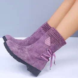 Stivali 2023 Donne inverno le scarpe da stivale a metàicostrellino da donna Snow coscia alta in pelle in cambio calda botas Zapatos de Mujer