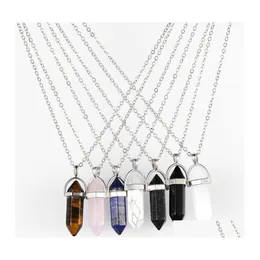 Pendant Necklaces Luxury Natural Stone Shape Women Hexagonal Prism Crystal Charms Necklace For Ladies Fashion Jewelry Drop Delivery P Otepm