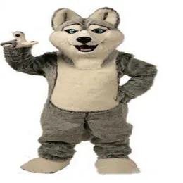 2019 Hochwertige Wolf Maskottchen Kostüme Halloween Hunde Maskottchen Charakter Feiertagskopf Fancy Party Kostüm Erwachsene Größe Geburtstag257p