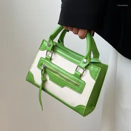 Abendtaschen Damen Sommermode Kontrastfarbe Umhängetasche Markendesign Lässige einfache Leinwandhandtasche Frauen Business Pendler 2023