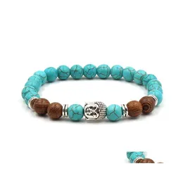 Charm Bracelets Buddha Bead Bracelet Tiger Eye Agate Natural Stone Women Menturquoise Carshop2006 Drop Delivery Jewelry Dh6On