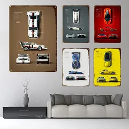 Klasyczna sportowa malarstwo samochodowe Struktura wyścigowa opatentowana F1 Racing Car Metal Tin Signs Home Bar Pub Garaż zapłonowa zapłonu dekoracyjne rozmiar 30x20 cm W01