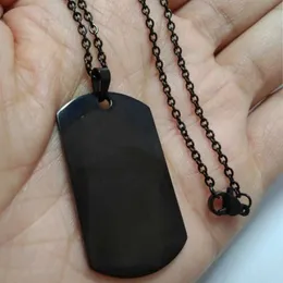 Pendant Necklaces Dog Tag Necklace Dog Military Army Nameplate Engraved ID Blank Silver Color New Pendant Stainless Steel Jewelry Men Wholesale G230206