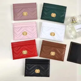 Fashion Genuine Leather Credit Wallet Card Holder Key Marmont Double G Luxurys Designer Coin Purses Womens Mens Purses Mini CardHolder Wallets Clutch Bag Metal logo