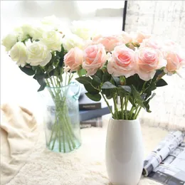 Kunstmatige roos zijden ambacht bloemen zijden rozenbloem voor bruiloft kerstkamer decoratie 9 kleur fw2023
