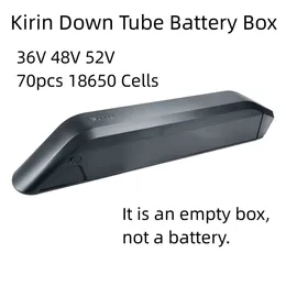 Kirin-7 Down Tube Battery Box 36V 48V 52V Tomt batterifodral med 70st 18650 Cellhållare