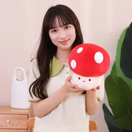 Stuffed Red Big Umbrella Head Mushroom Plushie Sofa Decor Plant Plush Toy Creative Dried Shiitake Mushroom Throw Pillow for Kids LA508