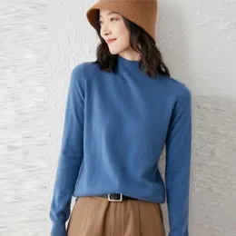 Kvinnors tröjor 2023 Autumn Wool Women Fashiong Luxury O-Neck stickade kläder Långärmad eleganta tröjor Casual damer föremål