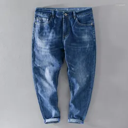 Männer Jeans Stil Knöchel-länge Hosen Männer Casual Mode Denim Hosen Bequeme Feste Pantalones Un Pantalon Spodnie